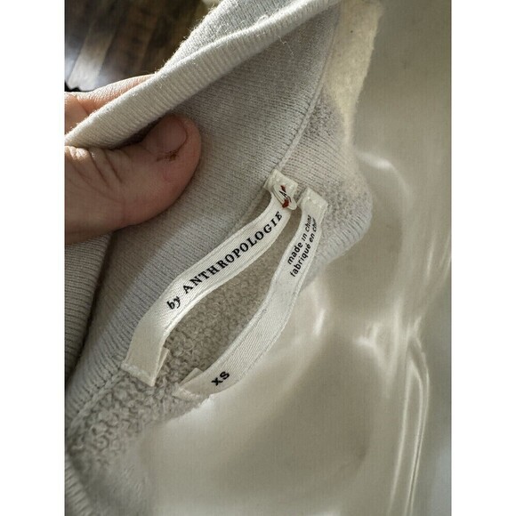 Anthropologie High Neck Pullover Barton Sweatshirt Womens XSMALL Ivory - Picture 5 of 6